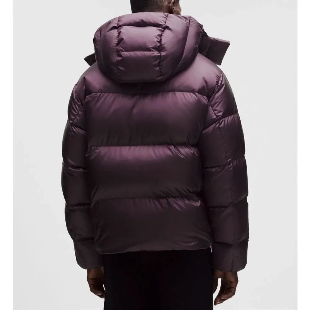 NEW Lululemon Always Down Hooded Puffer Jacket Black Plum Purple Large